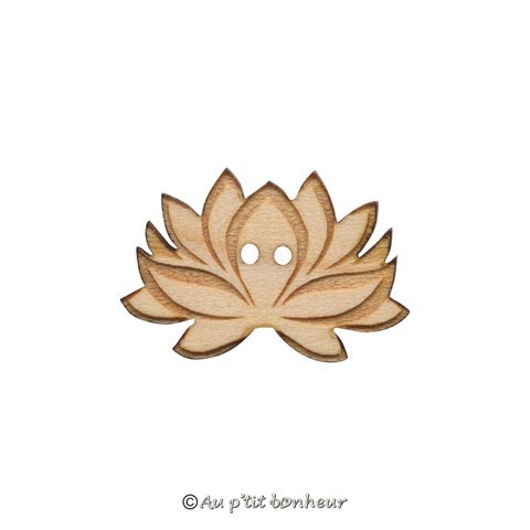 bouton bois fleur de lotus 15 mm