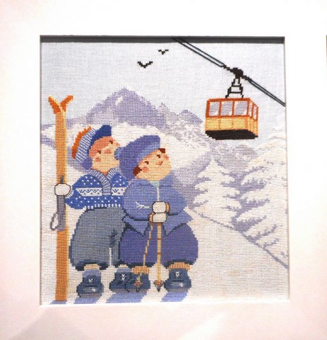 coupe télécabine  - la cigogne qui brode