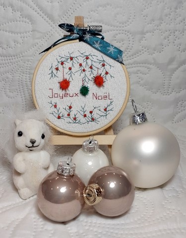 mini tambour joyeux noel pompons