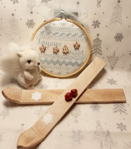 mini tambour joyeux noel bleu
