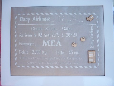baby air lines  la cigogne qui brode