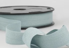 Ruban sergé coton bleu ciel