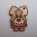 bouton bois au ptit bonheur - la cigogne qui brode
