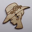 bouton bois au ptit bonheur - la cigogne qui brode