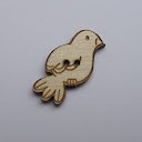 bouton bois au ptit bonheur - la cigogne qui brode