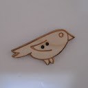 bouton bois au ptit bonheur - la cigogne qui brode