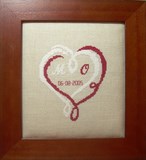 coeur mariage bicolore point de croix la cigogne qui brode