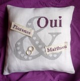 coussin mariage & point de croix la cigogne qui brode