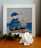 COUPLE A LA CARAVELLE LA CIGOGNE QUI BRODE